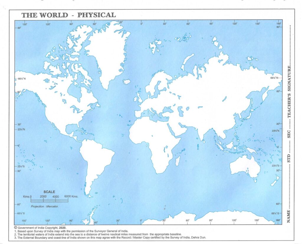 Physical Map of The World (Pack of 100) – StationeryDukan