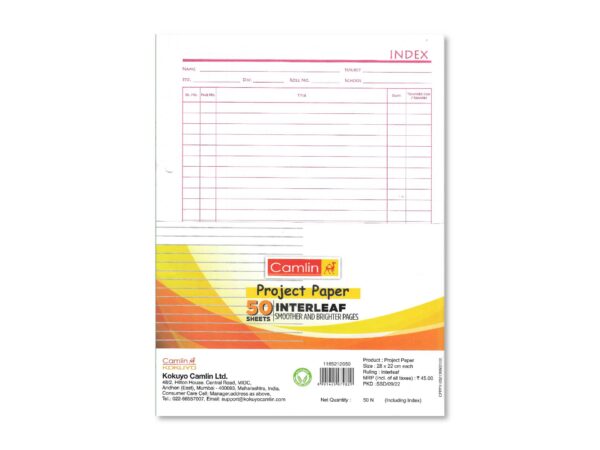 Camlin Project Paper Interleaf 50 Sheets