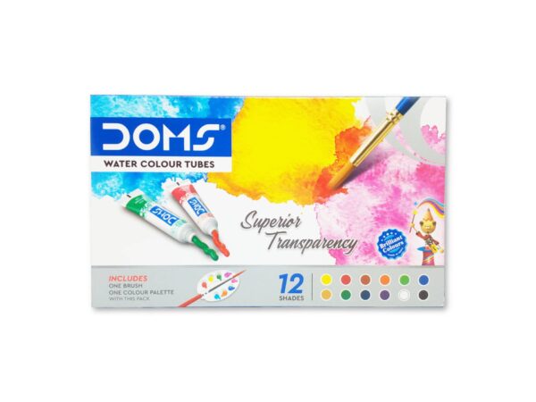 Doms Water Colour Tubes 12 Shades Box